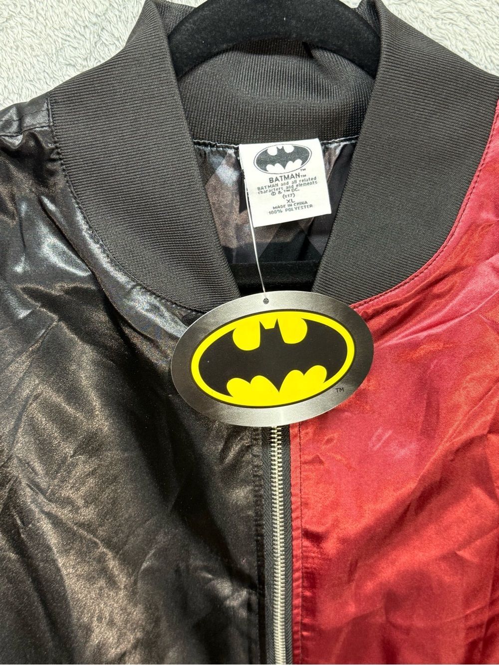 DC Comics Officially Licensed Harley Quinn Satin Bomber Jacket - Picture 3 of 3